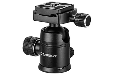 Barska Ball Joint Tripod Head, 90 Degree Tilt, Connects to 3/8 - 16 Thread Tripod Screw, Black, Outer Size 2.5 x AF12544