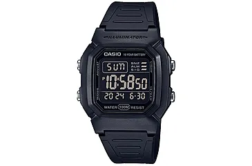 Casio Outdoor Classic Digital Watch w/Dial, Dual Time and 5 Alarms - Men's, Black, One Size, W800H-1BV