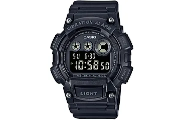 Casio Outdoor Classic Digital Watch w/Vibration Alarm, Super Bright Backlight, and Dial - Men's, Black, One Size, W735H-1BV
