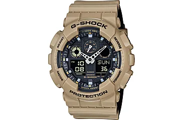 Casio Tactical G-Shock Analog-Digital Watch, Tan, Adjustable, GA100L-8A