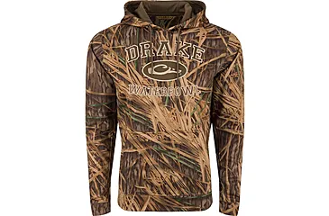 DRAKE MST Performance Logo Fleece-Lined Camo Hoodie - Men's, Mossy Oak Original Shadowgrass, Extra Large, DW0237-009-XLG