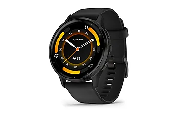 Garmin Venu 3 Watch, Slate Stainless Steel Bezel w/ Black Case and Silicone Band, 010-02784-01