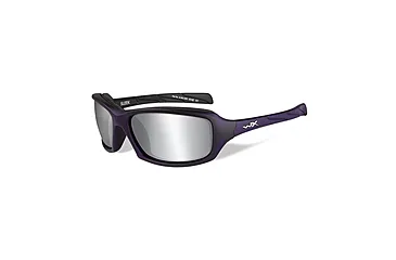 Wiley X WX Legend Sunglasses - Silver Flash w/Smoke Grey Lens / Matte Violate Frame, CCSLE01